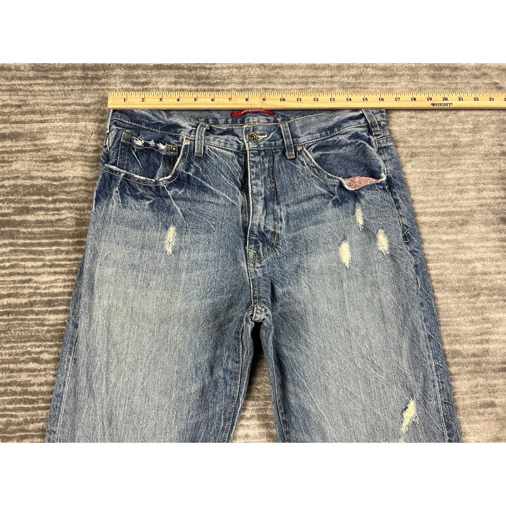 Unionbay Jeans Mens 34x32 Blue Denim Y2K Hong Kong Distressed Straight Leg - Picture 4 of 12